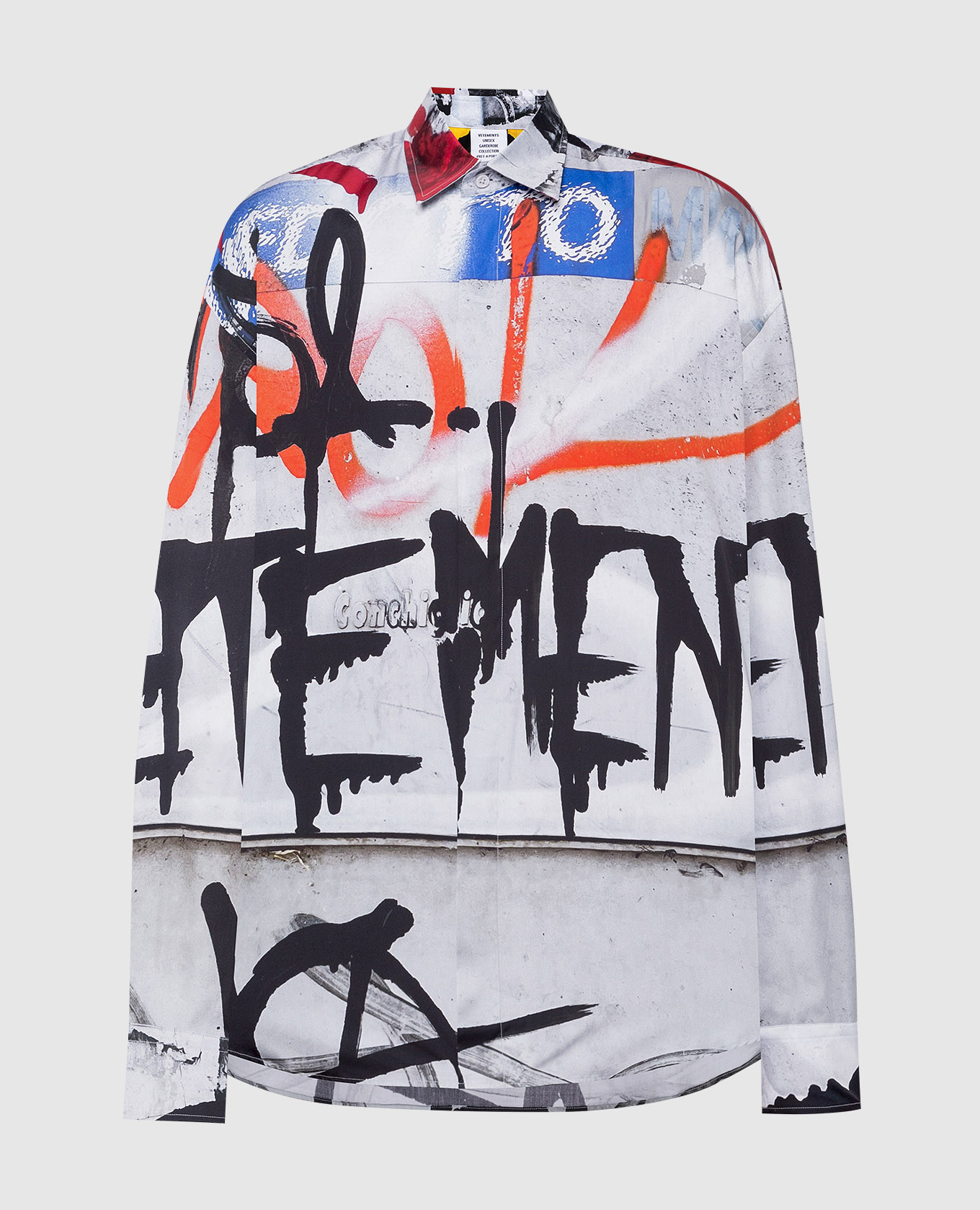 

Gaffiti gray print shirt Vetements, Grey