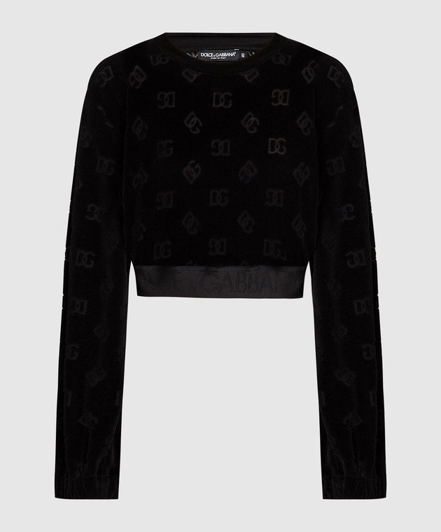 Dolce&Gabbana - Black longsleeve with textured logo F9O83TFJ7DL