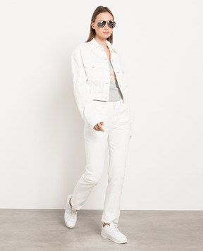 Off-White White jeans with logo patch OWYA054S23DEN002