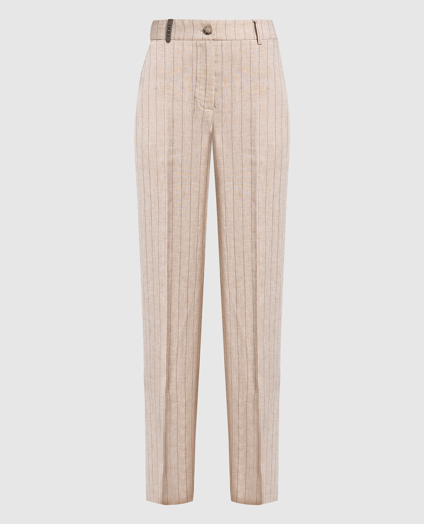 

Light brown striped linen trousers Peserico
