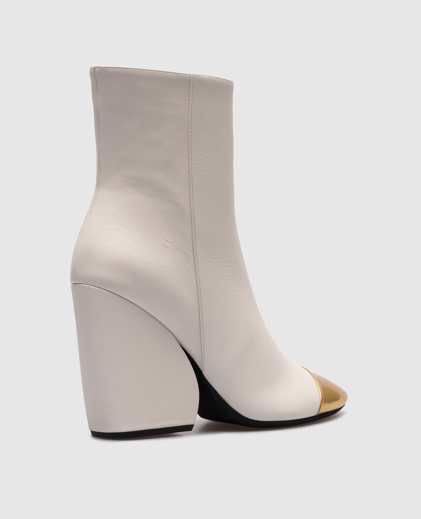 White leather ankle boots with logo N21 3