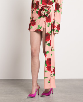 Magda Butrym Pink skirt with a smell with a floral print 189423