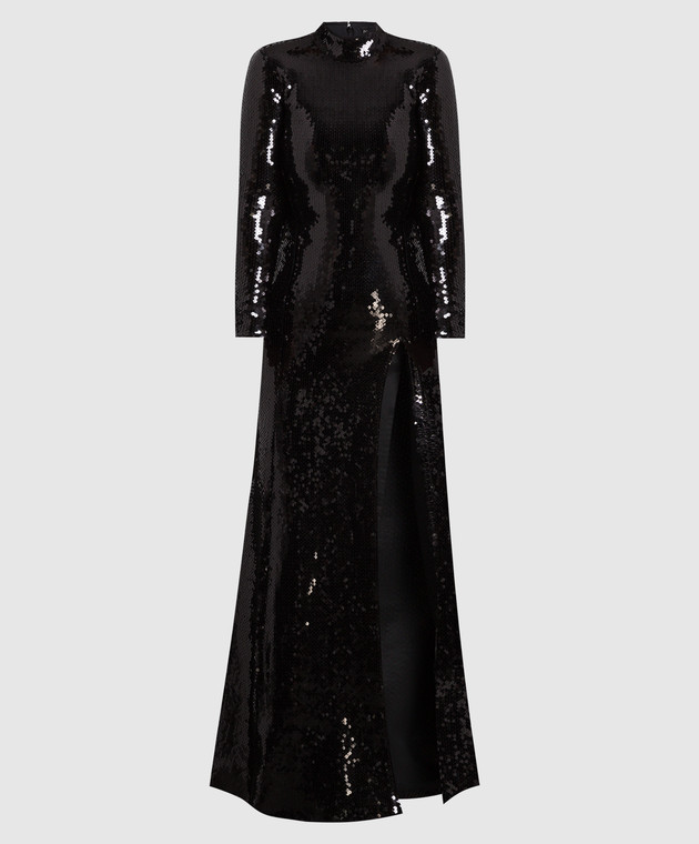 david koma black sequin dress David Koma Black Sequined Stretch Knit Mini Dress S David Koma