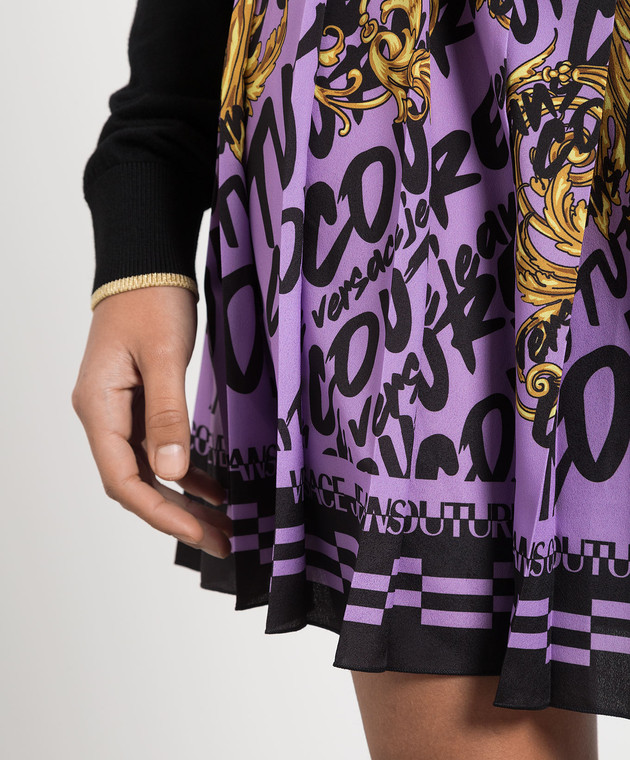 Versace Jeans Couture - Purple pleated skirt with BRUSH