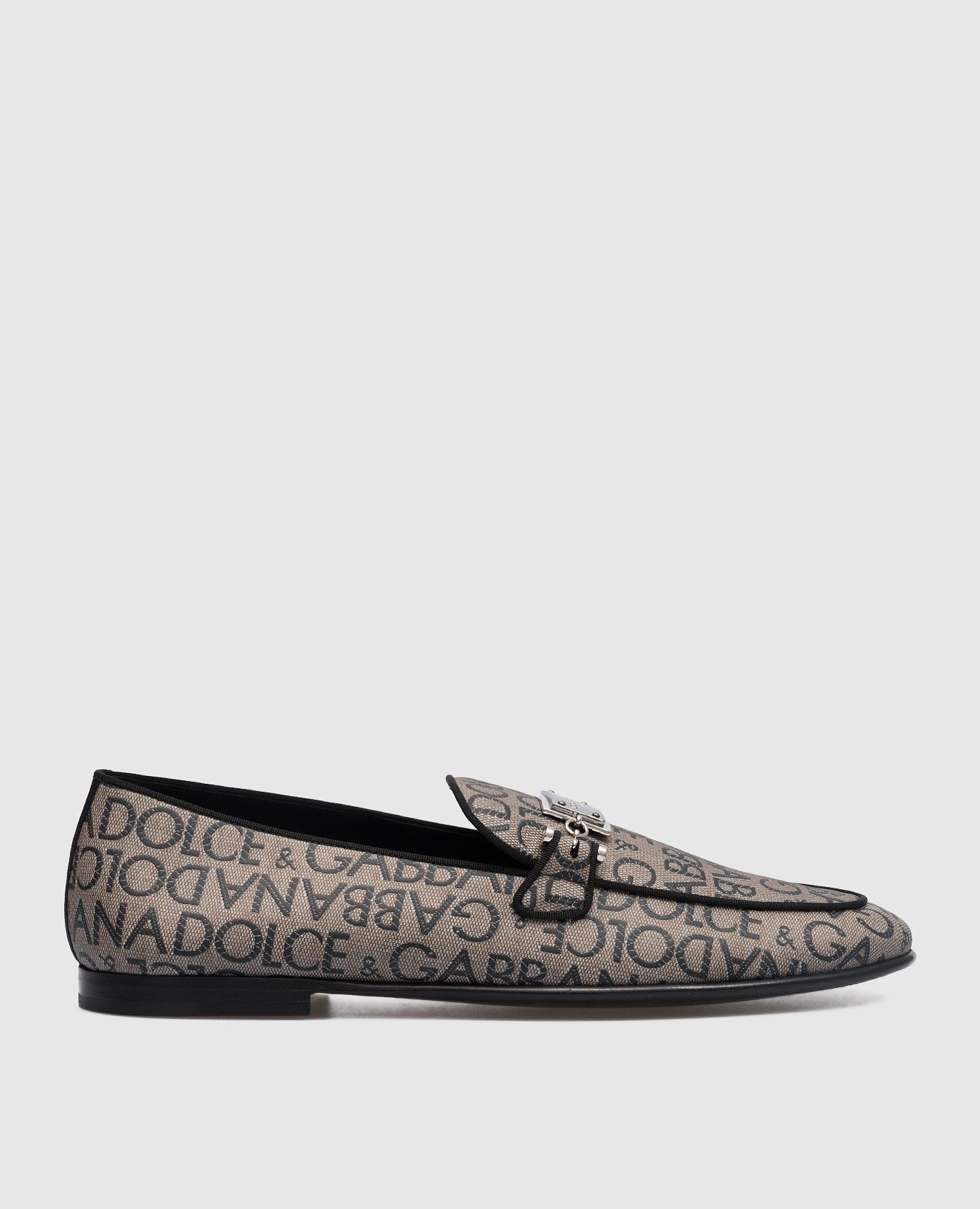 Gray logo print slippers dolce&gabbana