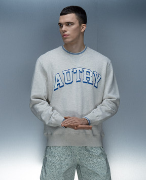 AUTRY Gray sweatshirt with logo print A24ESWPM522M