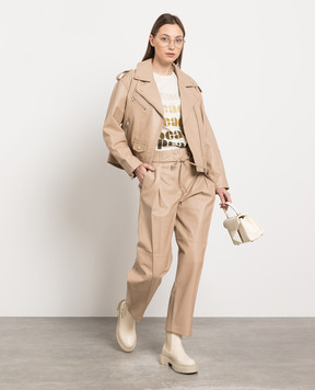 Yves Salomon Brown leather pants 23EYP207XXAPXX