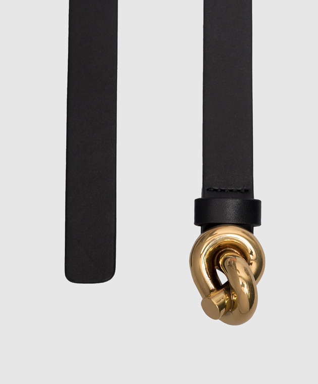 Bottega Veneta - Black leather belt with a metal knot