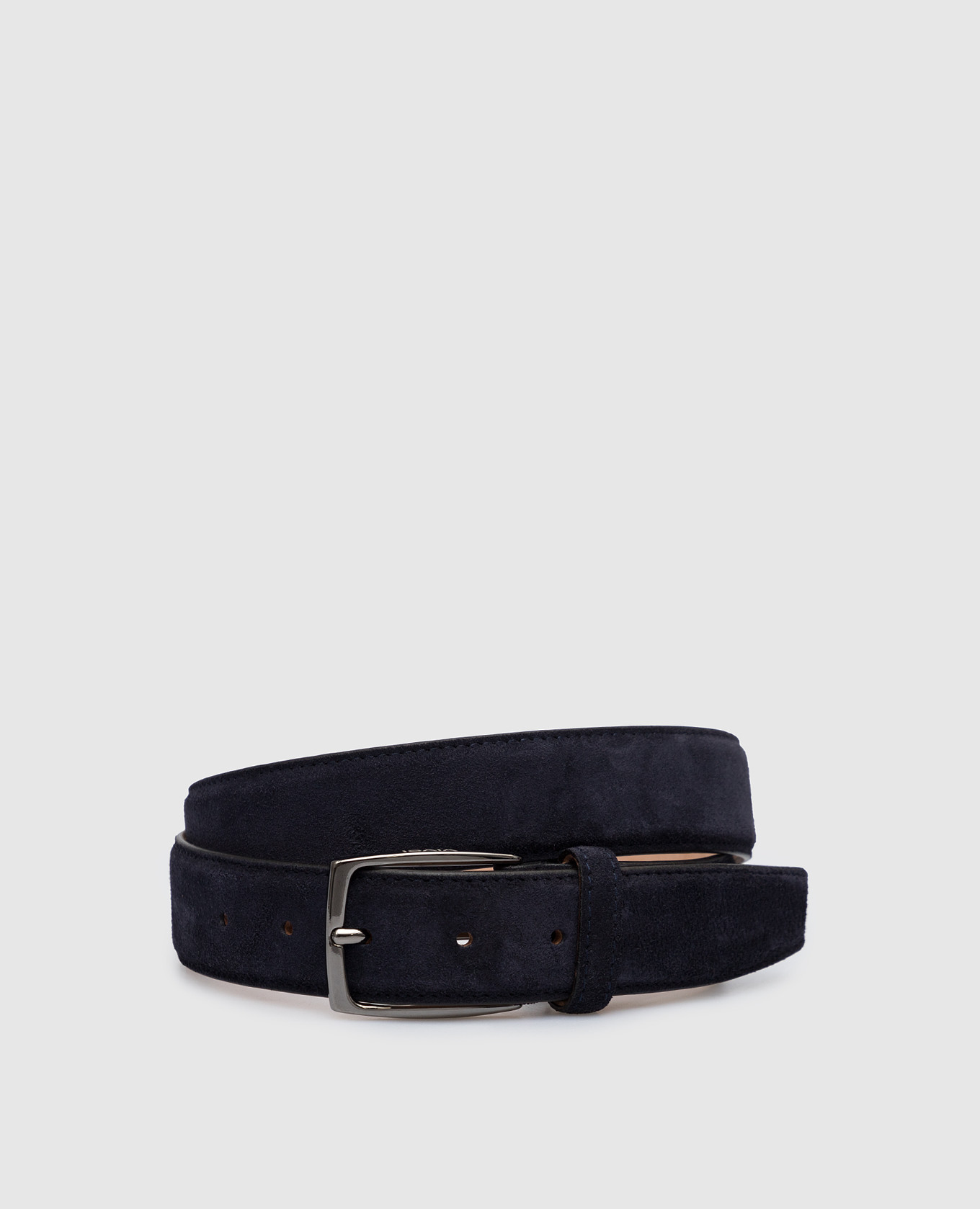 Navy suede belt isaia