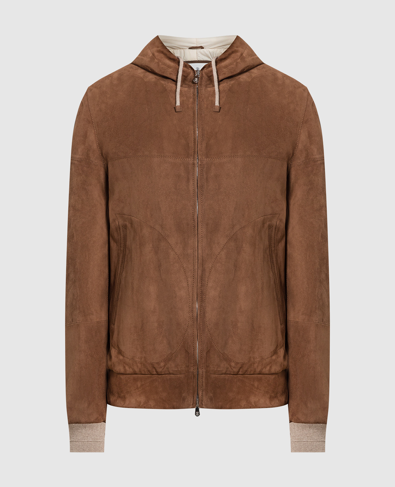 

Brown suede jacket Brunello Cucinelli, Коричневый