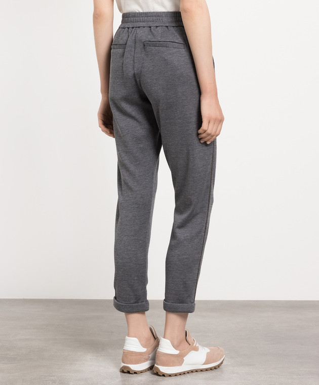 ボトムスその他 BRUNELLO CUCINELLI SS25 Monile joggers (MD828SM679 C9122) Brunello Cucinelli - Gray sweatpants with monil chain