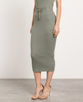 Brunello Cucinelli Green striped skirt with lurex M41822999