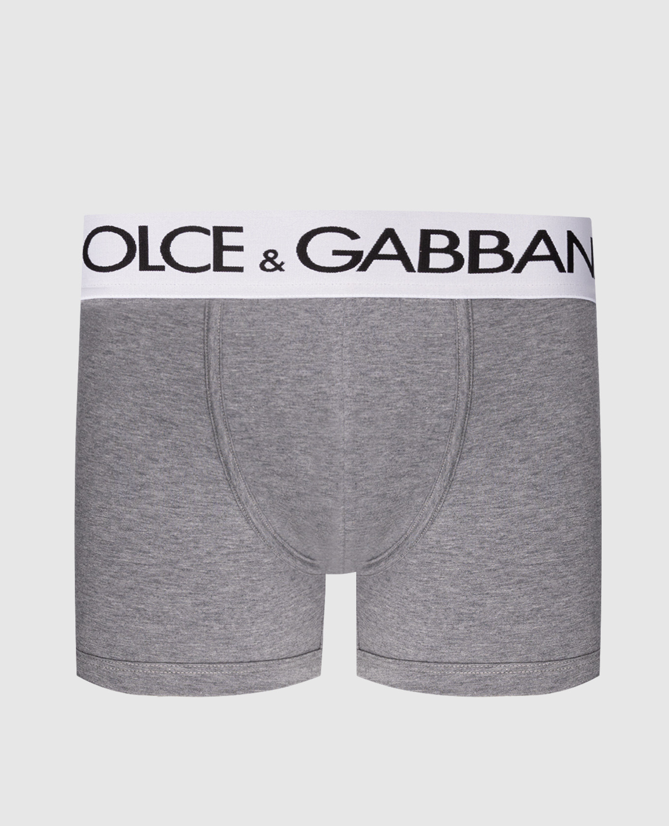 

Gray melange boxer briefs with logo pattern Dolce&Gabbana, Grey