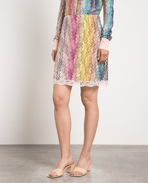 Missoni Mini skirt in a geometric print with lace DS23SH1NBR00JT