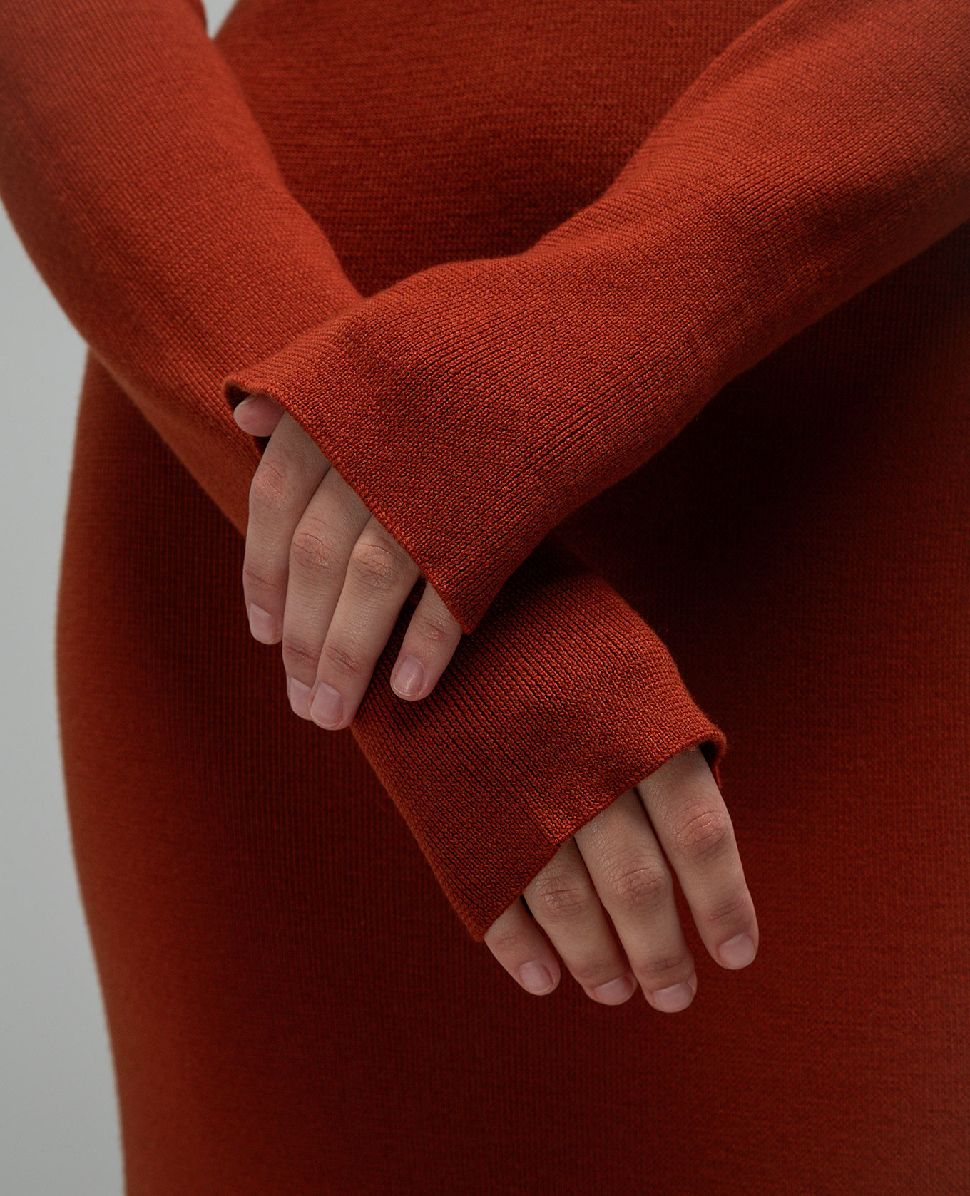 Brown midi dress made of wool Enrico Mandelli 5