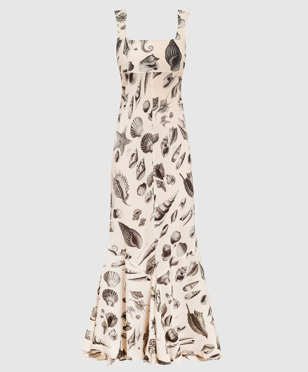 Max Mara Sportmax - Ubi Beige Printed Silk Dress UBI - shop