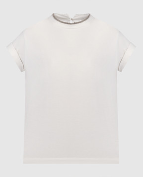 Brunello Cucinelli Gray t-shirt with monil chain M0T18BD200
