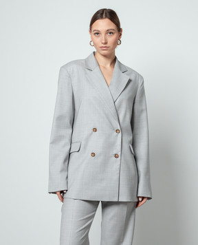Lou Lou Studio DONAU gray double-breasted wool jacket DONAU