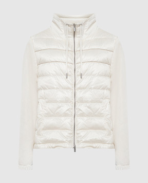 Peserico White combo jacket with monil chain S240002200C
