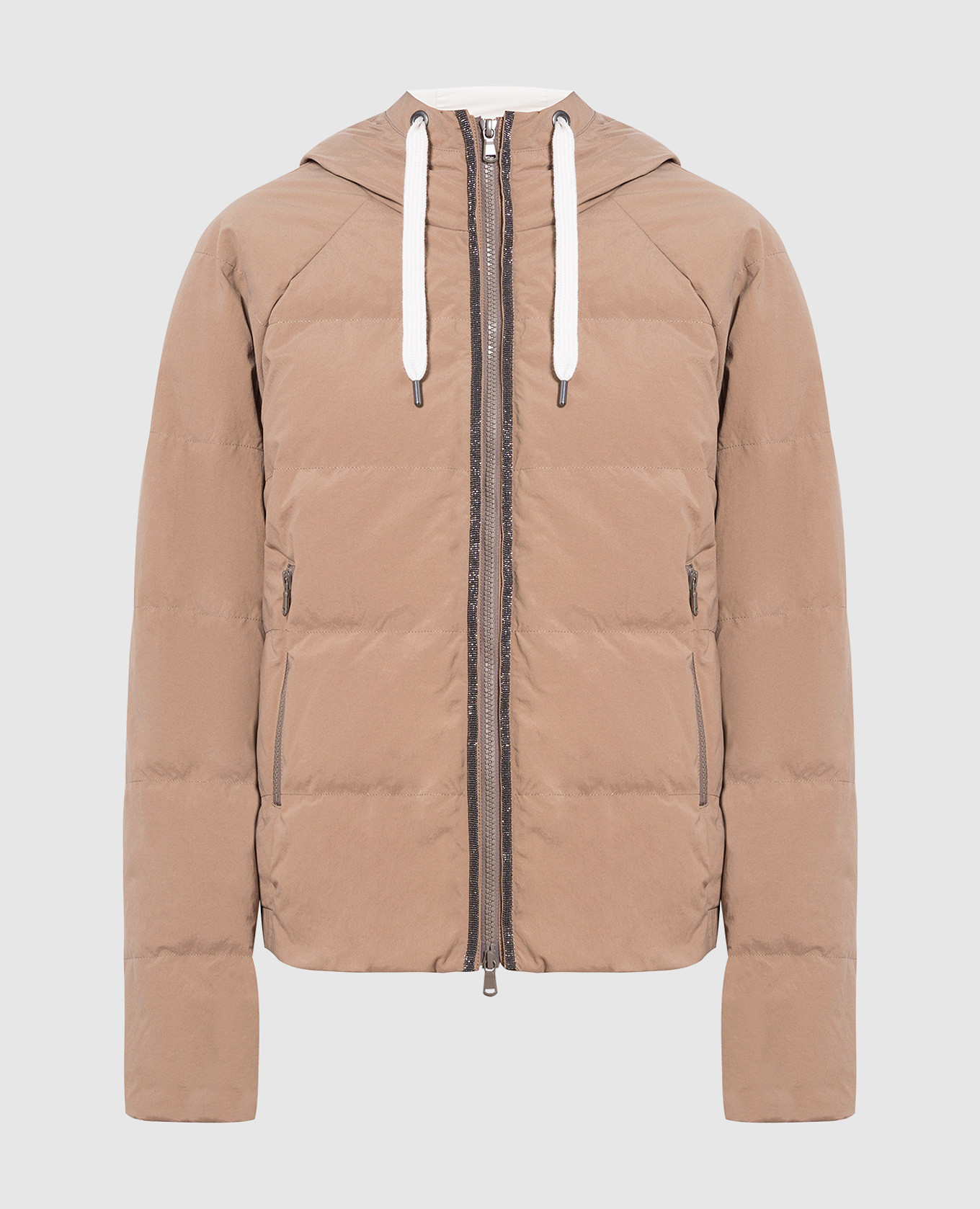 

Brown down jacket with monil chain Brunello Cucinelli