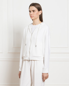 Peserico White sports jacket with logo embroidery S12504J0Q402347