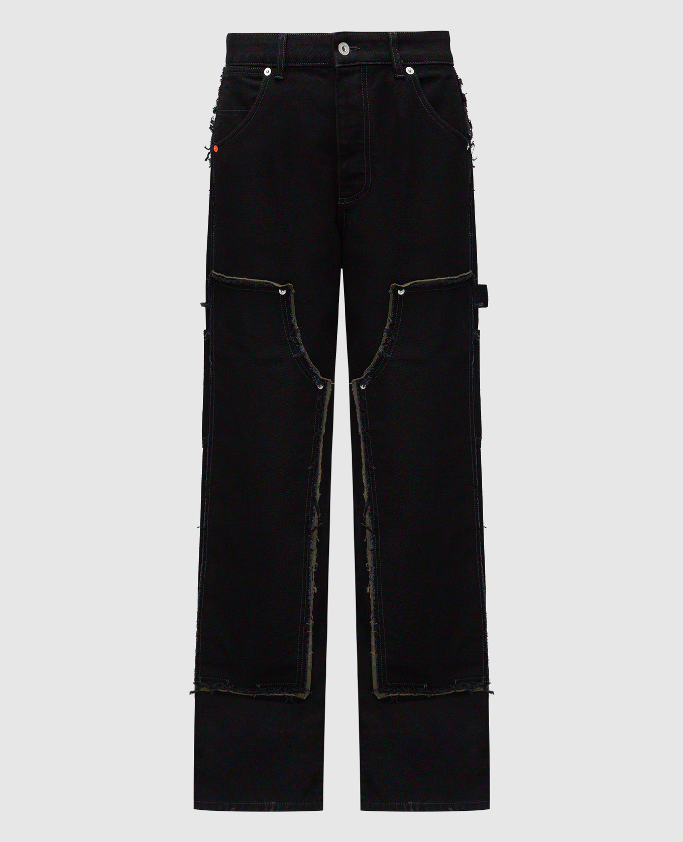 

Black jeans with logo patch Heron Preston