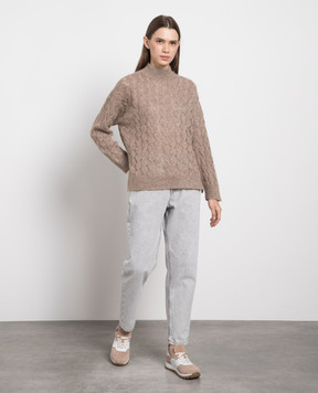 Brunello Cucinelli Brown sweater with lurex MBG747604P