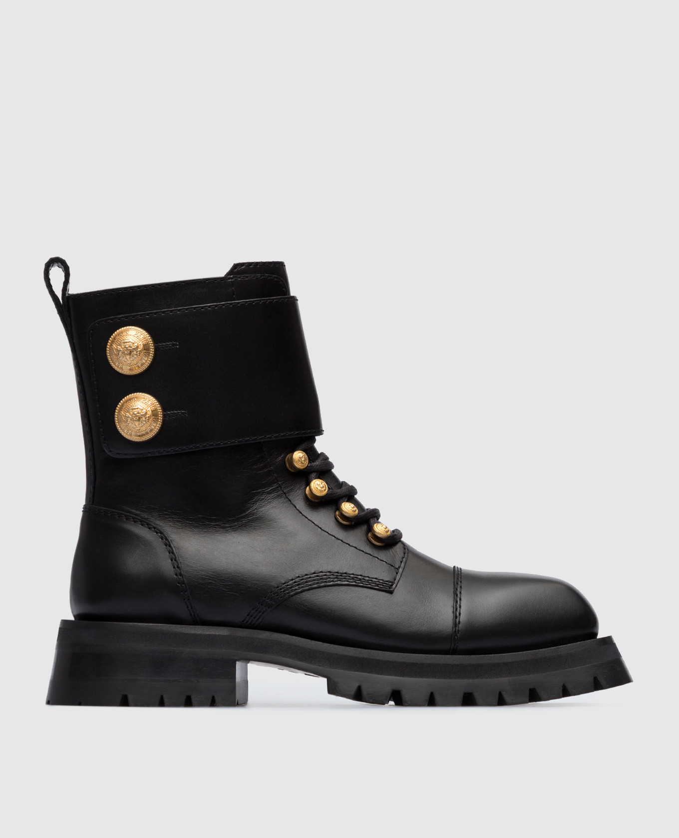 

Black leather boots with branded hardware Balmain