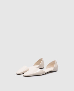 Toteme Beige leather ballet flats 241WAS1076LE0046