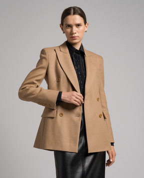 Ermanno Scervino Brown double-breasted woolen jacket D436I315HJA