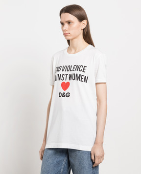 Dolce&Gabbana White t-shirt with contrasting print F8K74TFH732