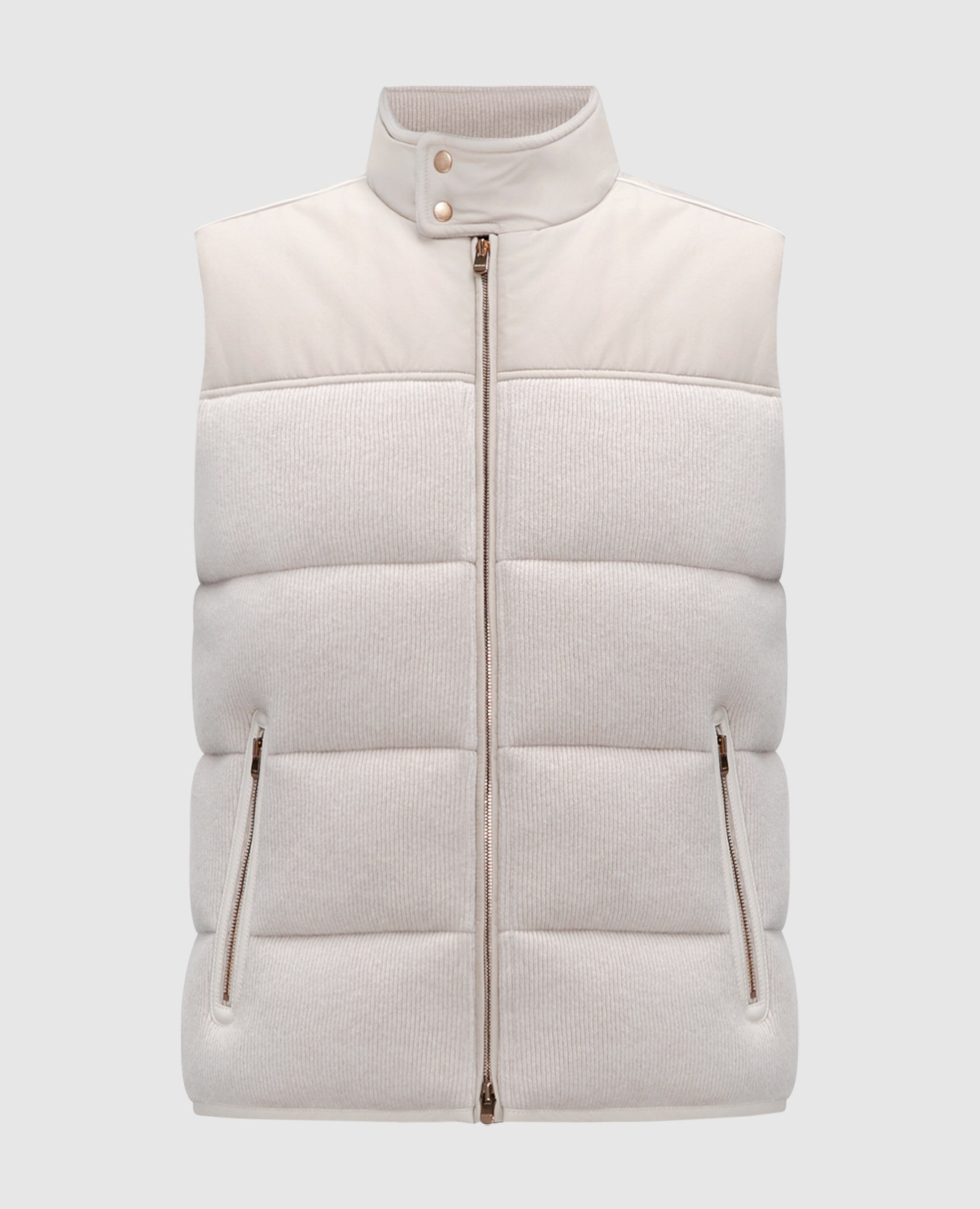 

Beige combined vest with cashmere Agnona