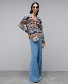 Ballantyne Blue wide trousers made of wool B1T0607W114