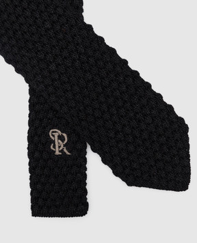 Stefano Ricci Children's dark gray patterned silk tie YCRMTSR1400