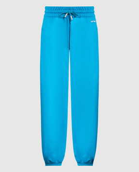 Off-White Blue joggers with logo embroidery OWCH016S23JER001