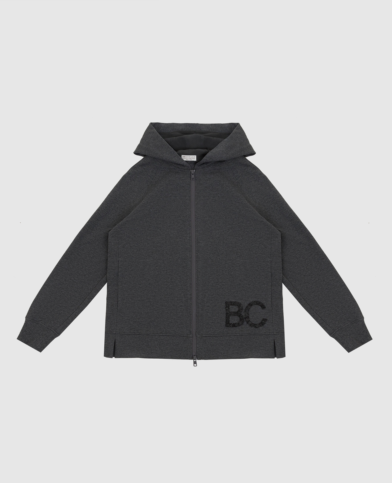 

Children's gray sweatshirt with logo embroidery Brunello Cucinelli, Серый