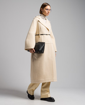 Jil Sander Beige coat made of wool with a belt J04AA0004J40020