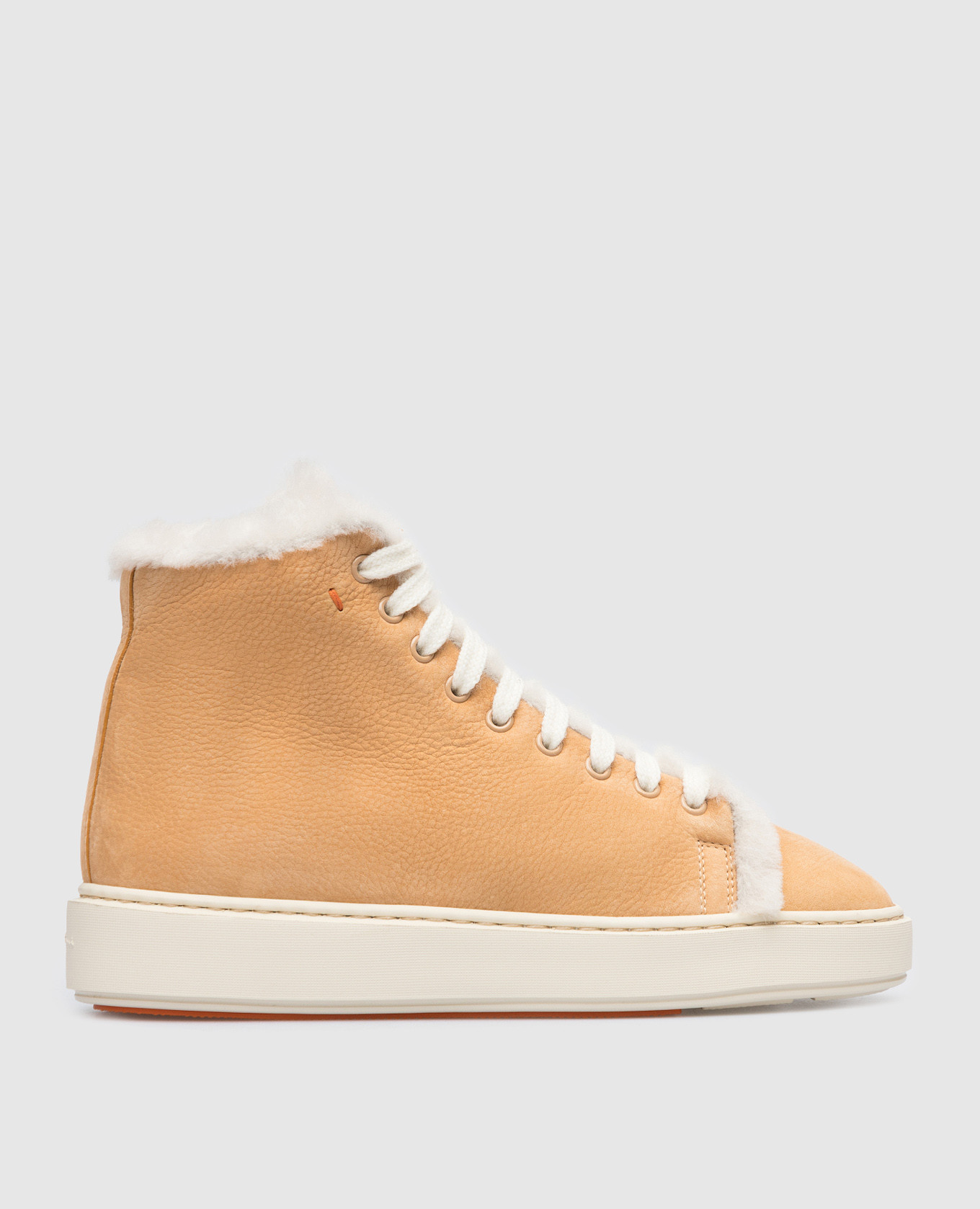 

Brown leather high-tops Santoni, Коричневый