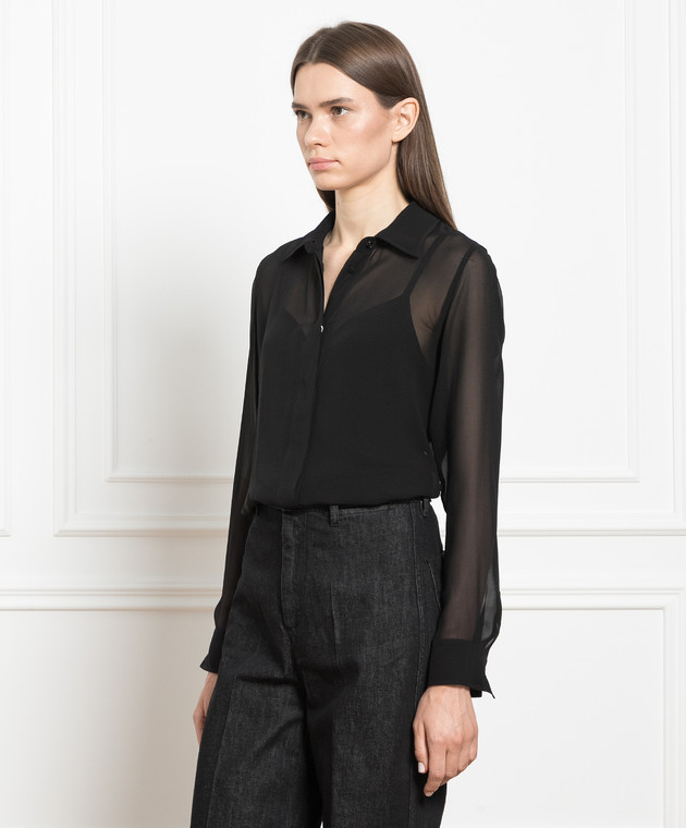 Max Mara Camicia di seta nera MANCHE acquista online su Symbol