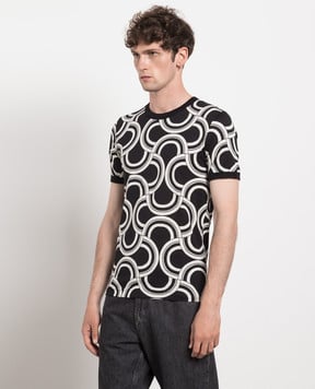 Dolce&Gabbana Black t-shirt with contrasting print G8HI7TG7SJZ