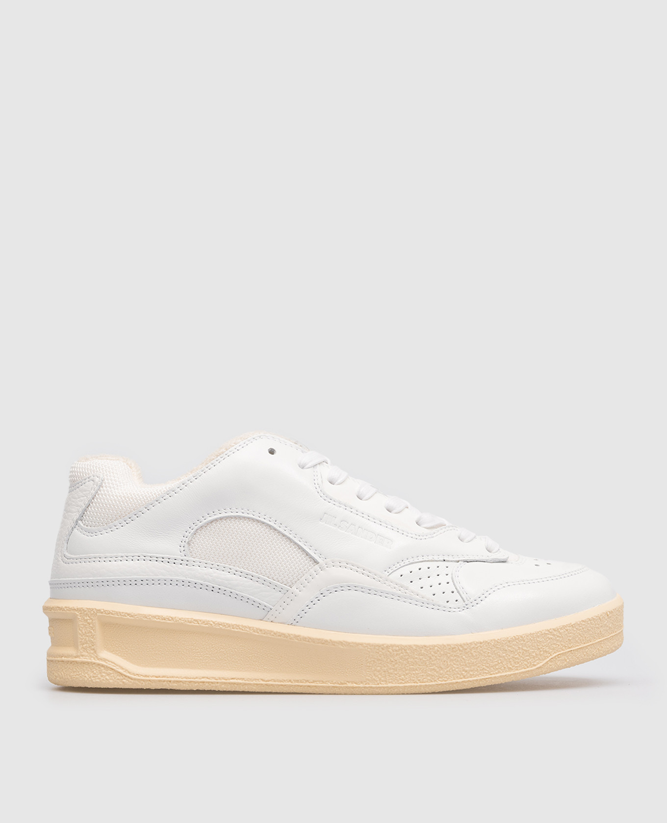 

White combination sneakers with embossed logo Jil Sander, Белый