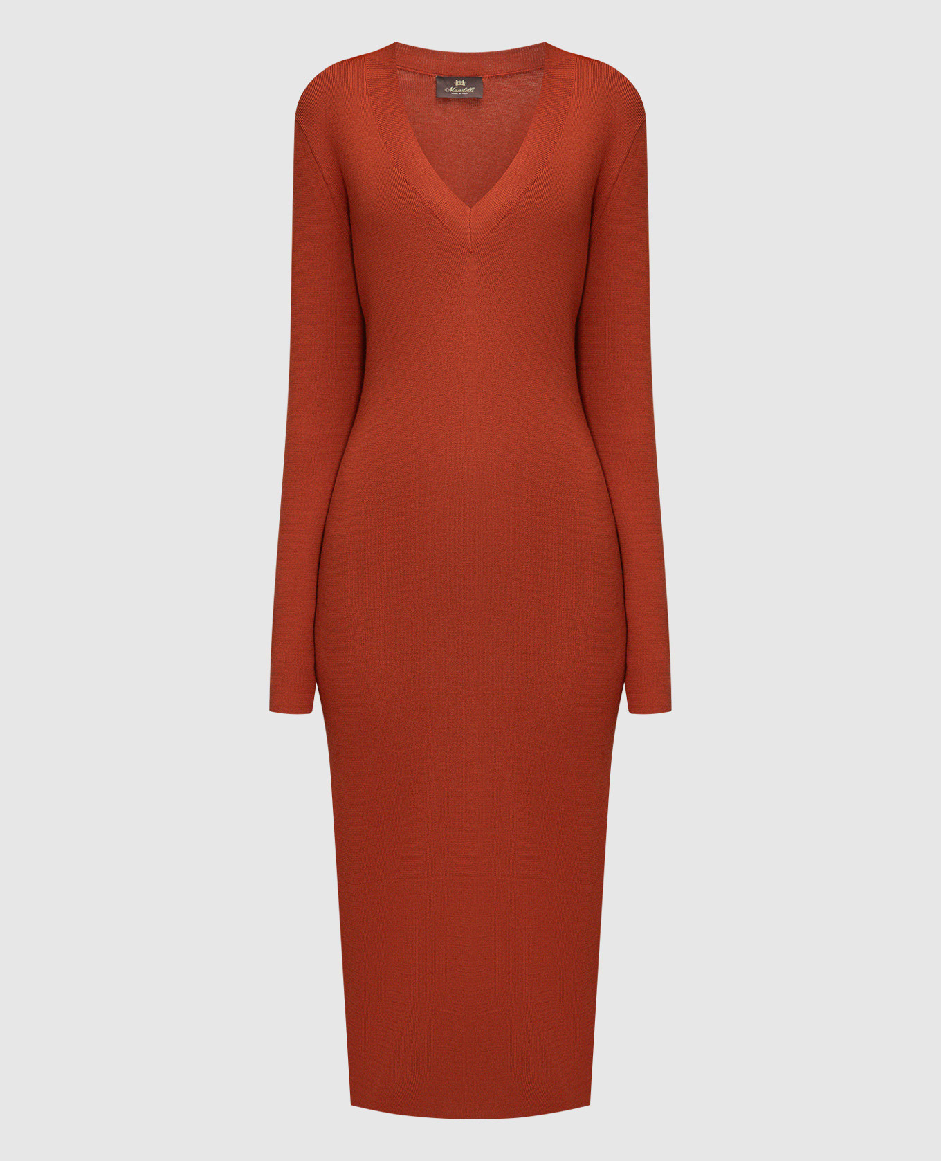 

Brown midi dress made of wool Enrico Mandelli