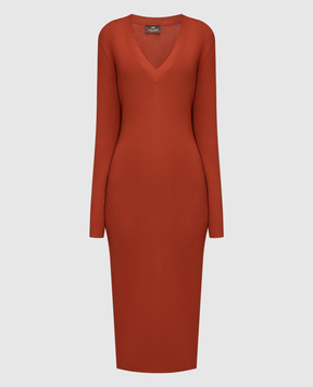 Enrico Mandelli Brown midi dress made of wool A7KD275252