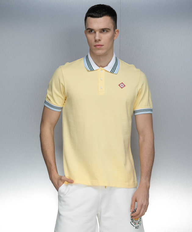 Casablanca - Yellow polo shirt with monogram patch MPS24JTP00202
