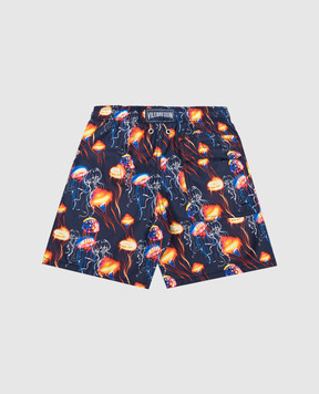 Vilebrequin Children's blue Jim swimming shorts in a print JIMC3B29