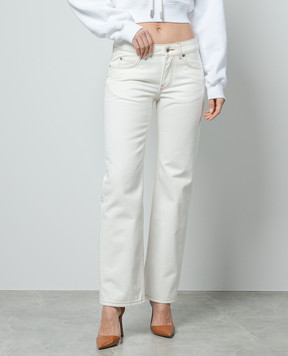 Off-White White jeans with logo patch OWYA059S24DEN001