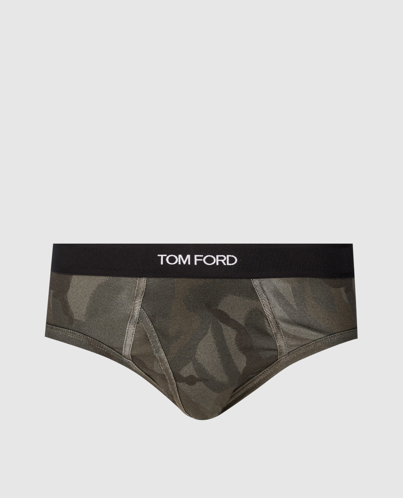 

Khaki camo print briefs Tom Ford