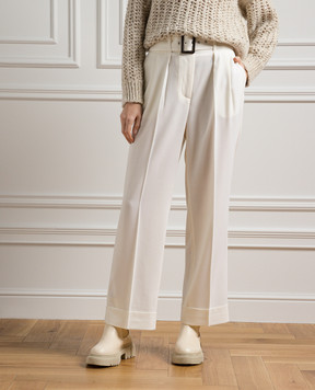 Peserico White pants with a high fit P04839A03470