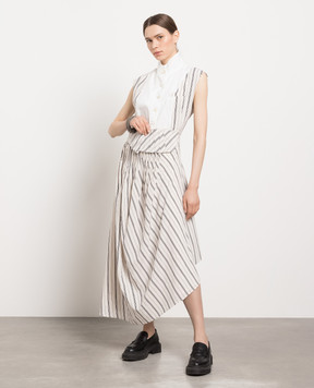 Marc Le Bihan Beige striped skirt 2521