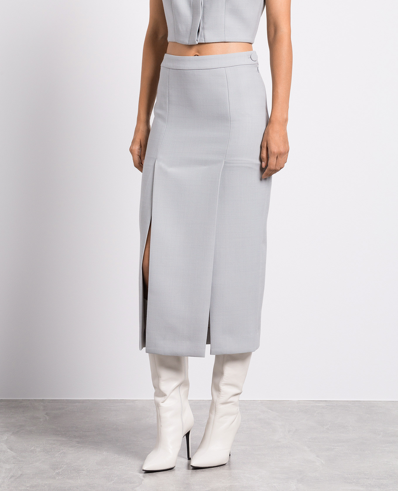Gray midi skirt Materiel 3